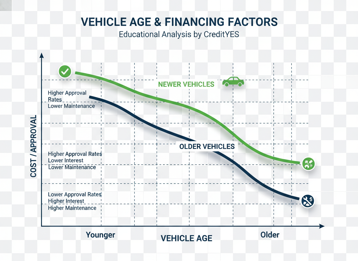 Vehicle age and financing factors analysis
